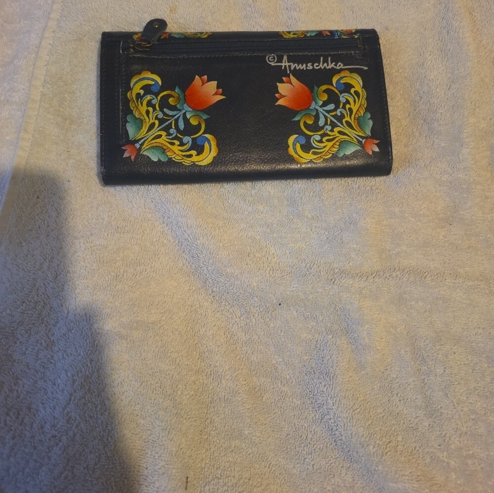 ANUSCHKA Navy Leather Wallet - Picture 2 of 7